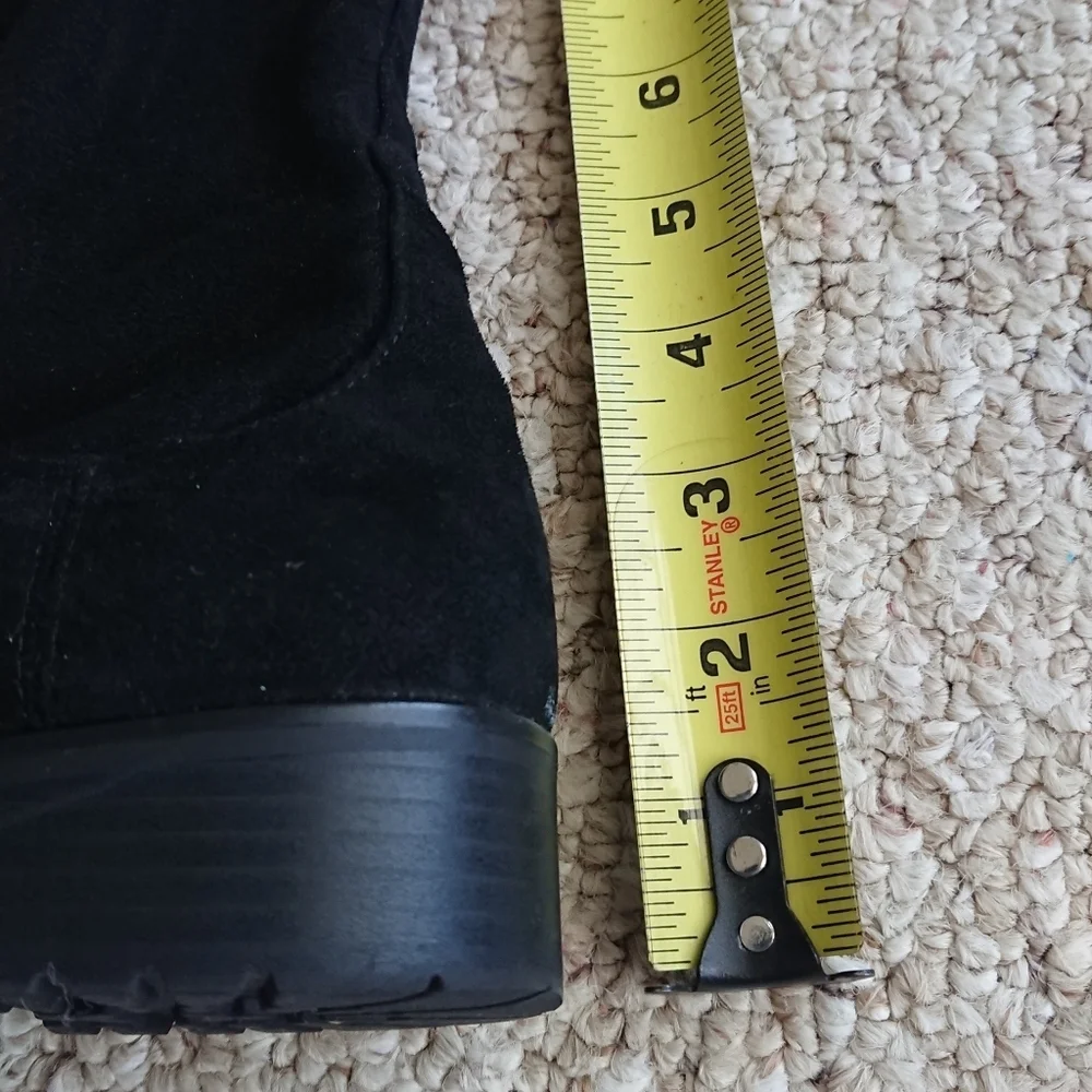 Zara Basic Collection Black faux suede Over-the-Knee Boots size 6.5